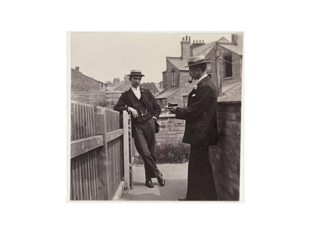 Man taking a photograph with a Brownie camera, c 1900. - Image 12