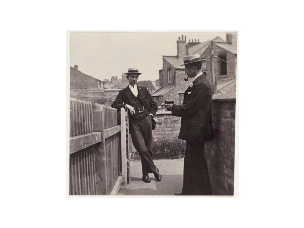 Man taking a photograph with a Brownie camera, c 1900. - Image 7