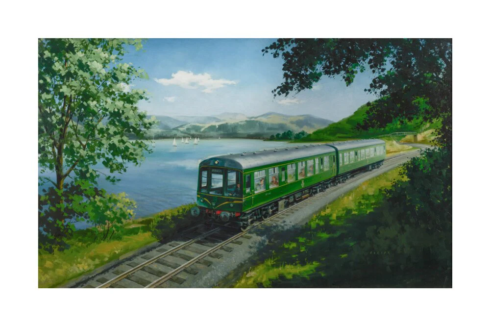 A Diesel Train on the Shore of Bassenthwaite Lake, near Keswick, Cumberland - Image 29