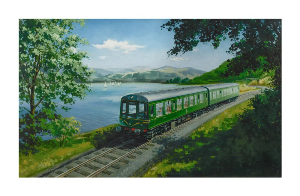 A Diesel Train on the Shore of Bassenthwaite Lake, near Keswick, Cumberland - Image 30