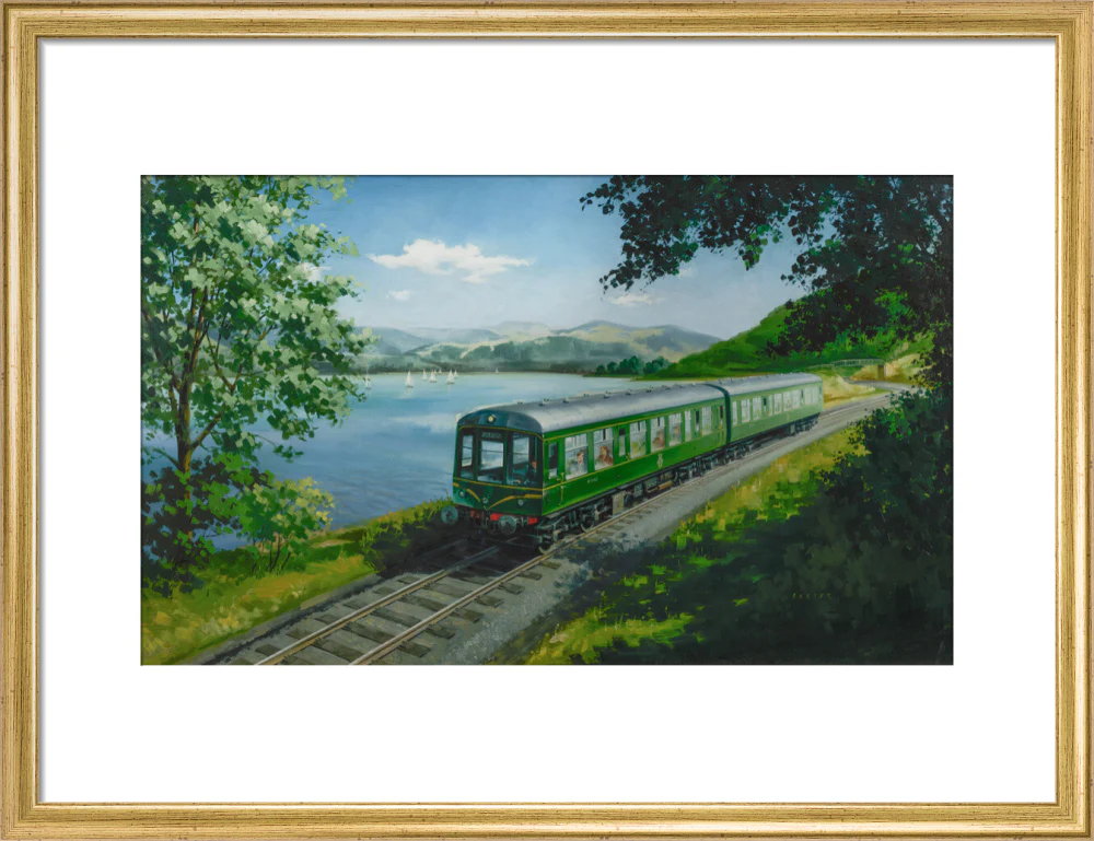 A Diesel Train on the Shore of Bassenthwaite Lake, near Keswick, Cumberland - Image 48