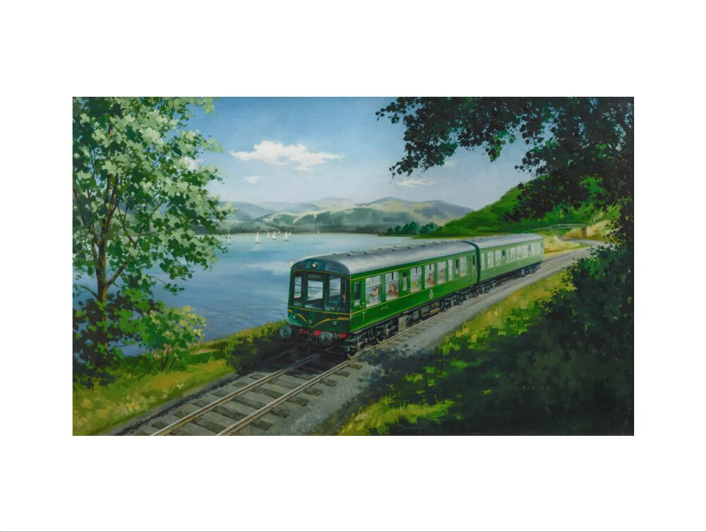 A Diesel Train on the Shore of Bassenthwaite Lake, near Keswick, Cumberland - Image 50