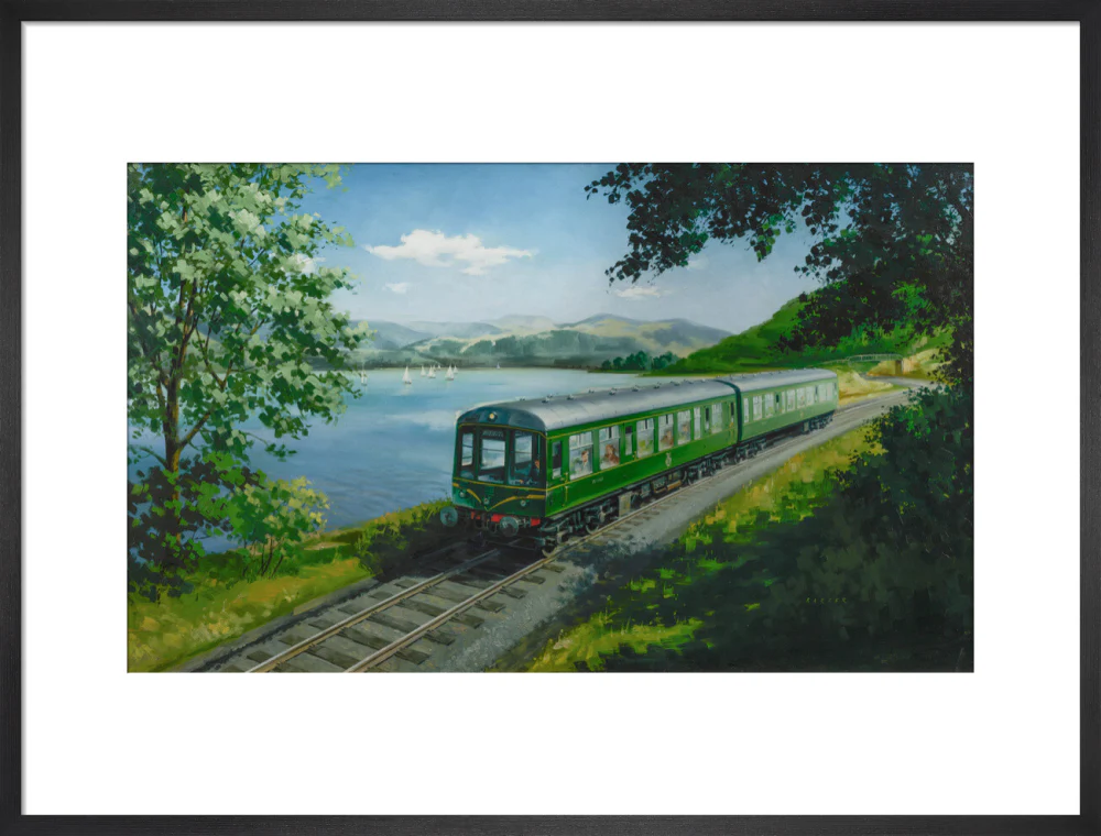 A Diesel Train on the Shore of Bassenthwaite Lake, near Keswick, Cumberland - Image 51