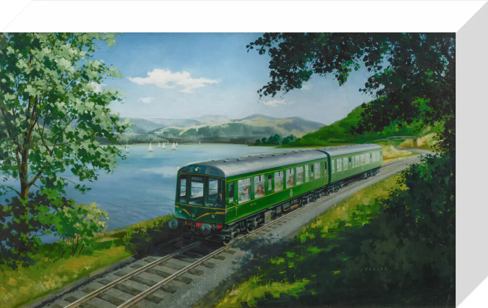 A Diesel Train on the Shore of Bassenthwaite Lake, near Keswick, Cumberland - Image 64