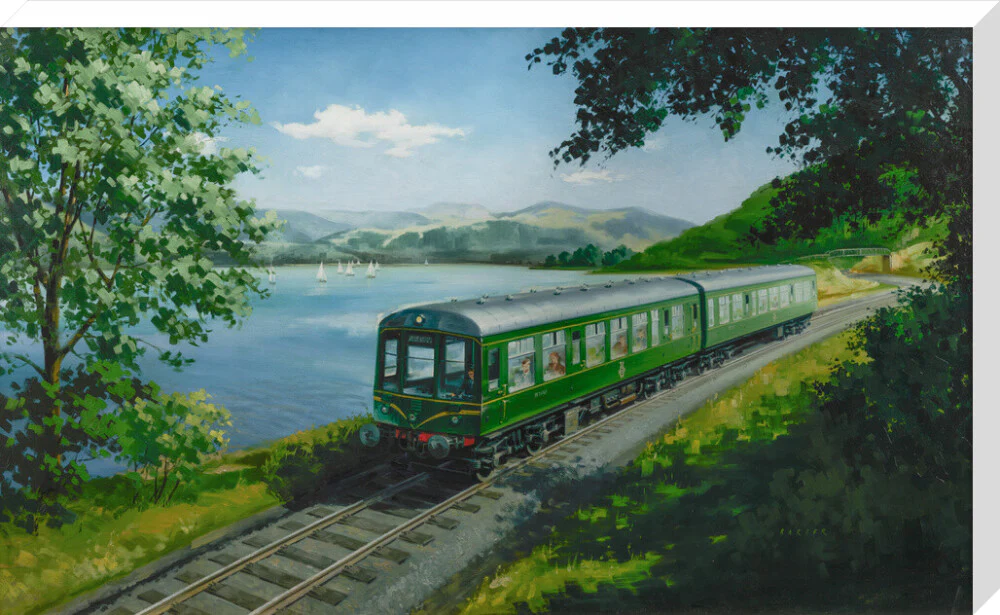 A Diesel Train on the Shore of Bassenthwaite Lake, near Keswick, Cumberland - Image 67