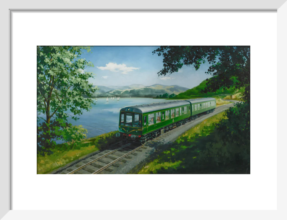 A Diesel Train on the Shore of Bassenthwaite Lake, near Keswick, Cumberland - Image 9