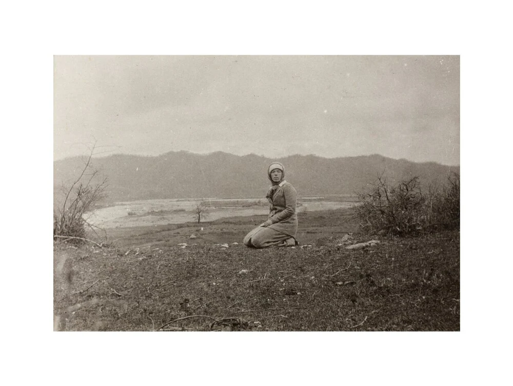 H. I. H. The Grand Duchess Olga Alexandrovna kneeling by the river Bzib. - Image 55