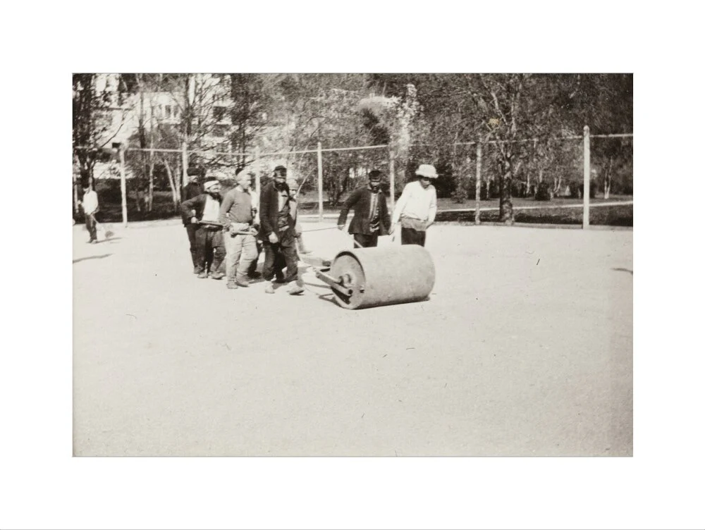 Rolling the Tennis Courts. - Image 17
