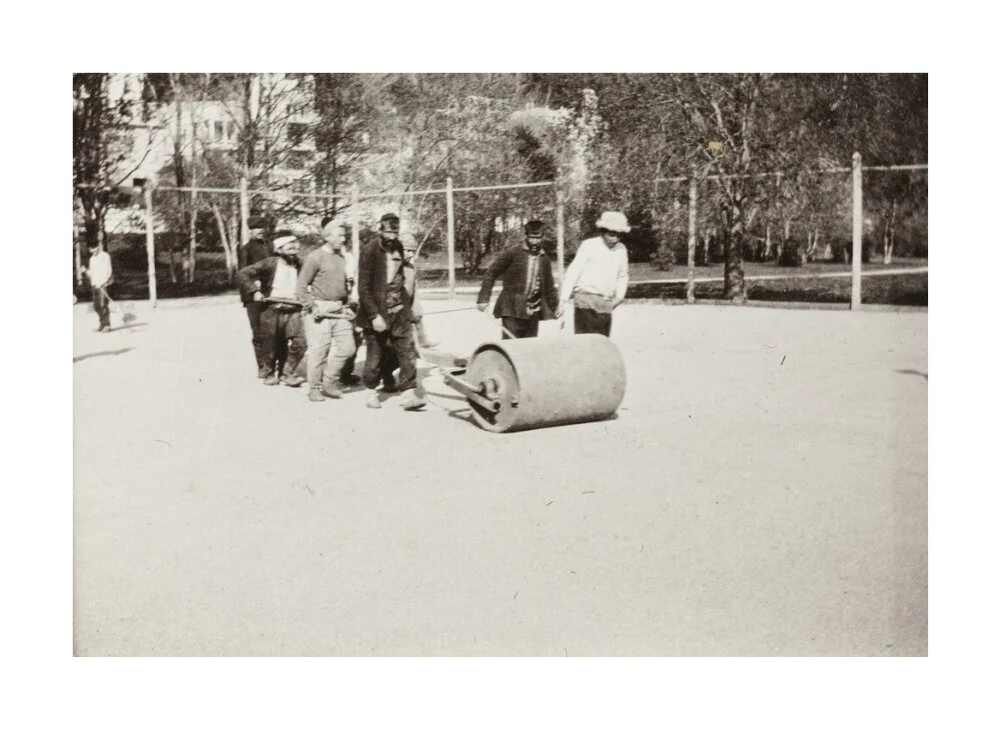 Rolling the Tennis Courts. - Image 29