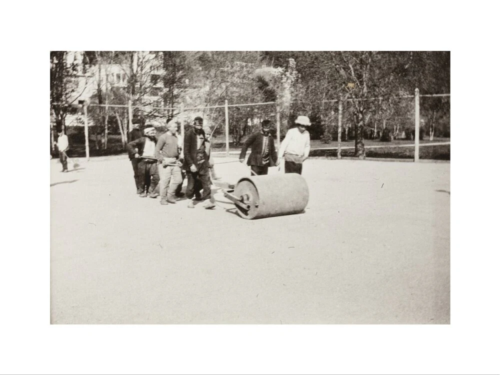 Rolling the Tennis Courts. - Image 40