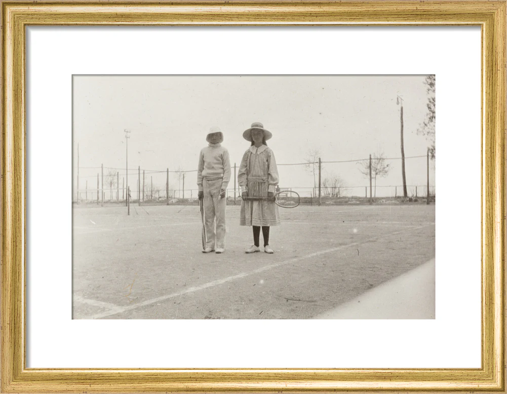 H. H. Prince Nikita Alexandrovitch and Atia Staroselsky on the tennis court, both are holding rackets. - Image 10