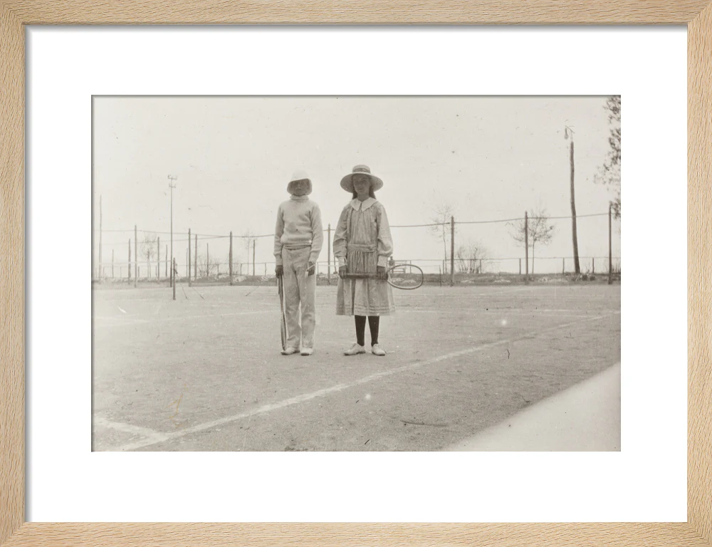 H. H. Prince Nikita Alexandrovitch and Atia Staroselsky on the tennis court, both are holding rackets. - Image 11