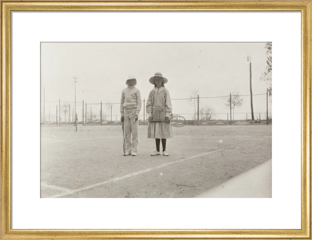 H. H. Prince Nikita Alexandrovitch and Atia Staroselsky on the tennis court, both are holding rackets. - Image 15