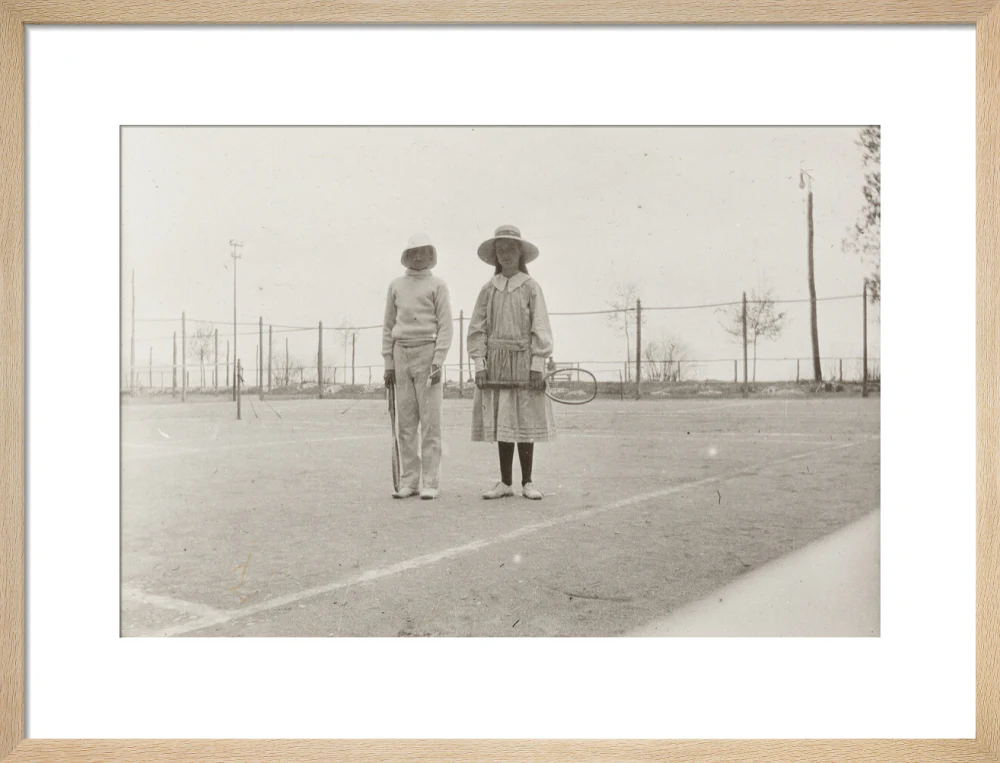 H. H. Prince Nikita Alexandrovitch and Atia Staroselsky on the tennis court, both are holding rackets. - Image 16