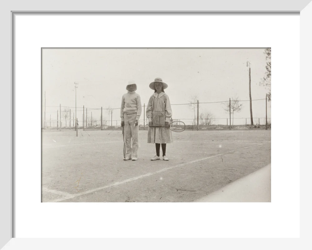 H. H. Prince Nikita Alexandrovitch and Atia Staroselsky on the tennis court, both are holding rackets. - Image 4