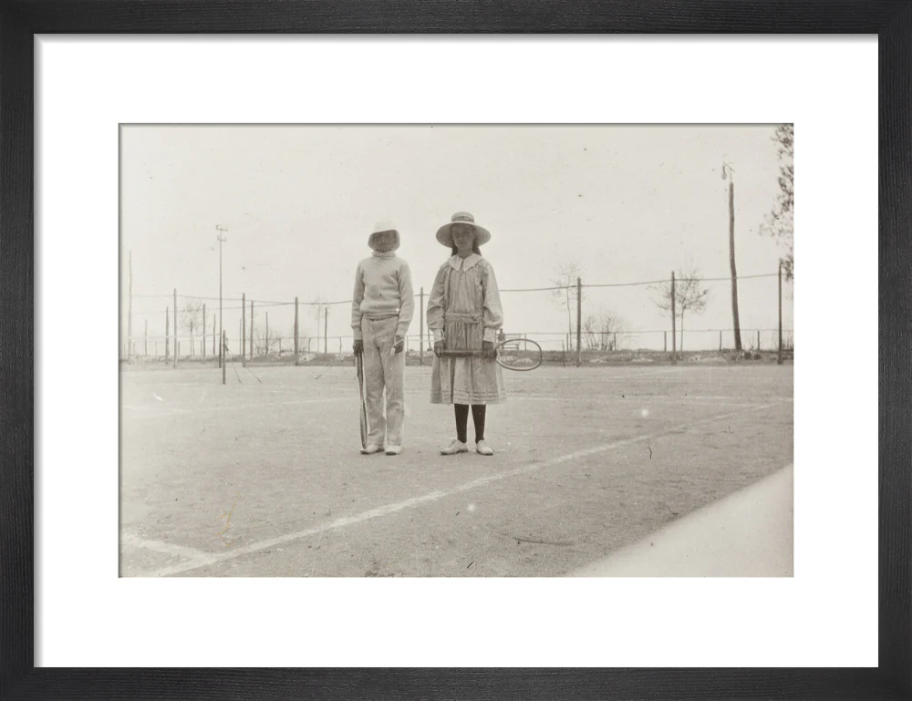 H. H. Prince Nikita Alexandrovitch and Atia Staroselsky on the tennis court, both are holding rackets. - Image 41