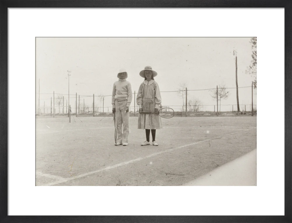 H. H. Prince Nikita Alexandrovitch and Atia Staroselsky on the tennis court, both are holding rackets. - Image 46