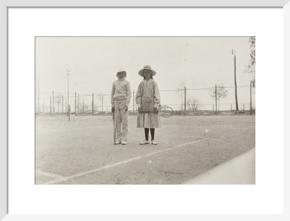 H. H. Prince Nikita Alexandrovitch and Atia Staroselsky on the tennis court, both are holding rackets. - Image 47
