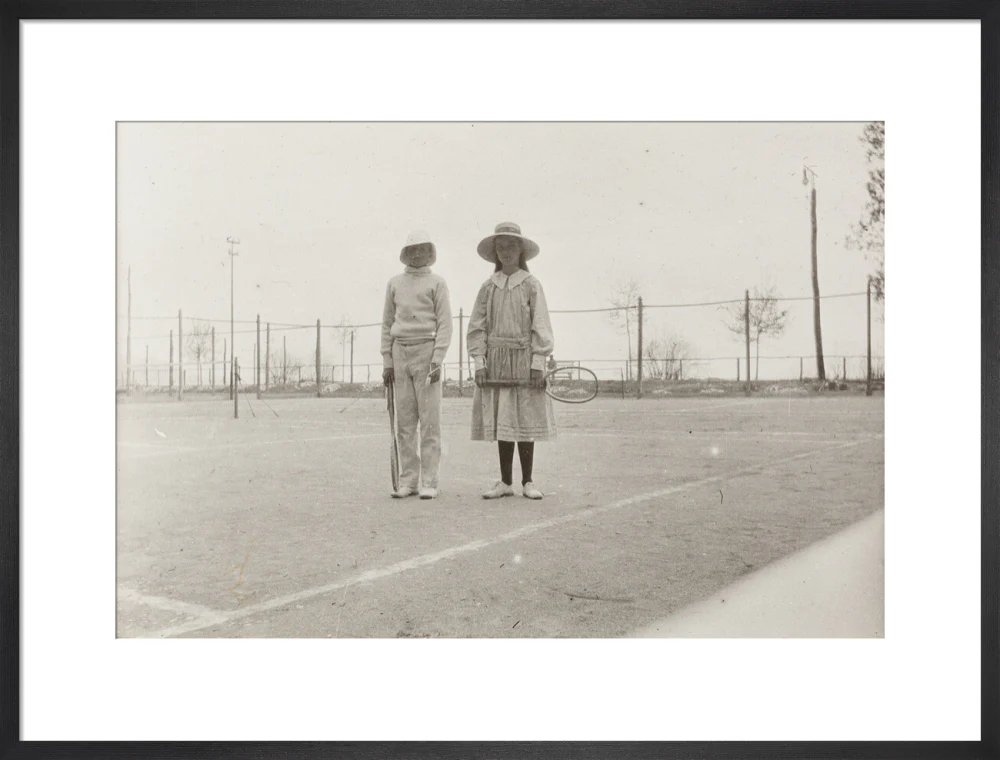H. H. Prince Nikita Alexandrovitch and Atia Staroselsky on the tennis court, both are holding rackets. - Image 51