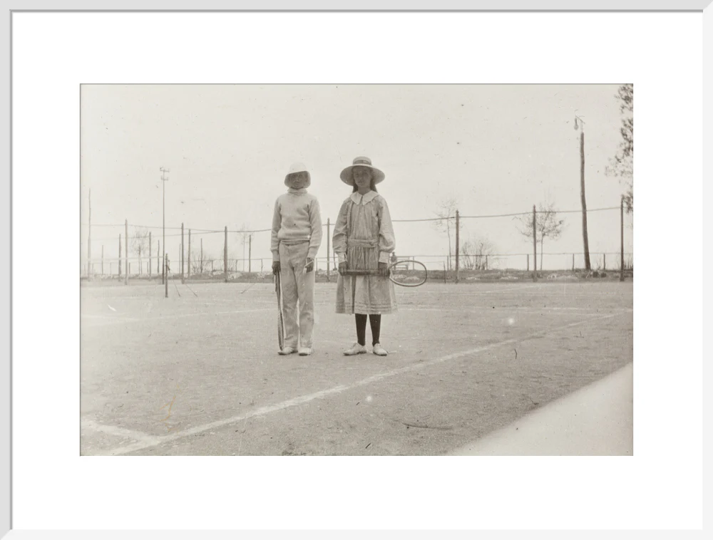 H. H. Prince Nikita Alexandrovitch and Atia Staroselsky on the tennis court, both are holding rackets. - Image 57
