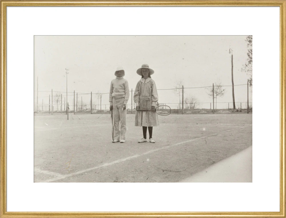 H. H. Prince Nikita Alexandrovitch and Atia Staroselsky on the tennis court, both are holding rackets. - Image 58