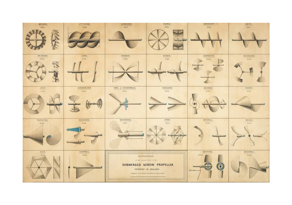 Twenty eight drawings of screw propellers, drawn by Edward J. Powell - Image 29