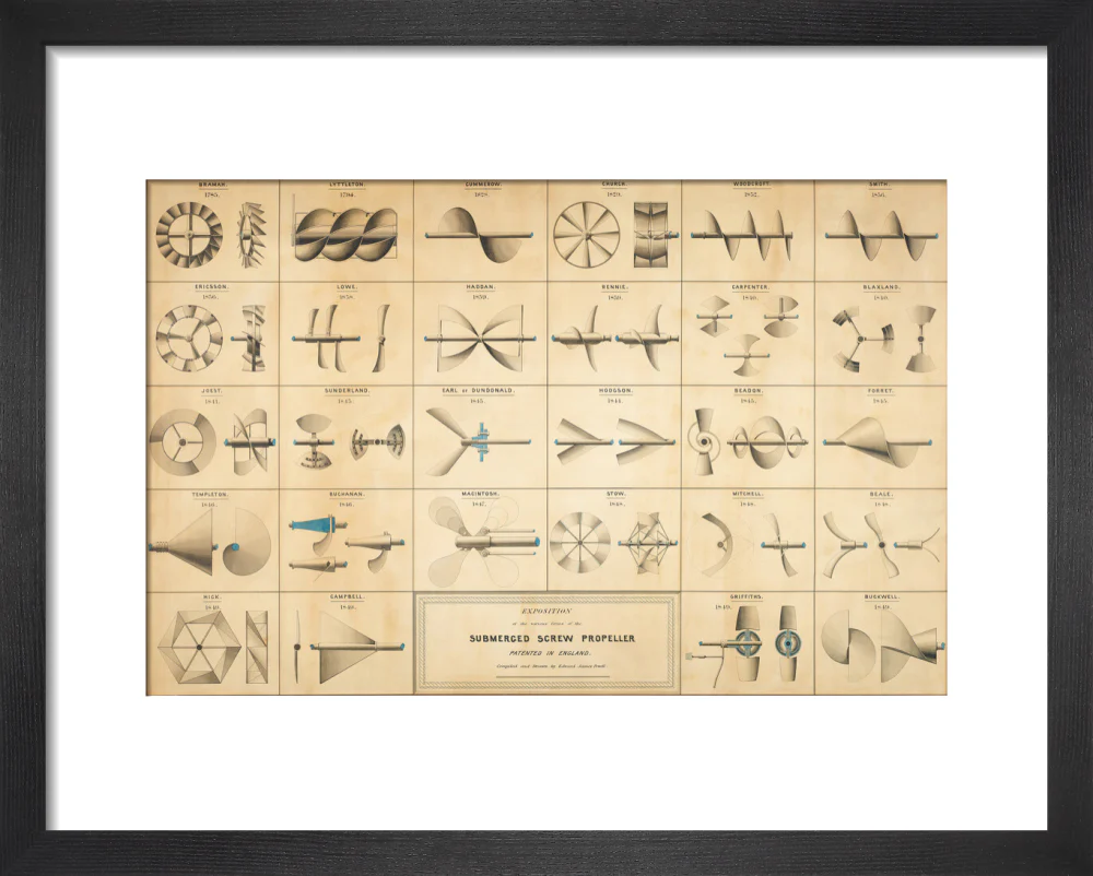 Twenty eight drawings of screw propellers, drawn by Edward J. Powell - Image 3