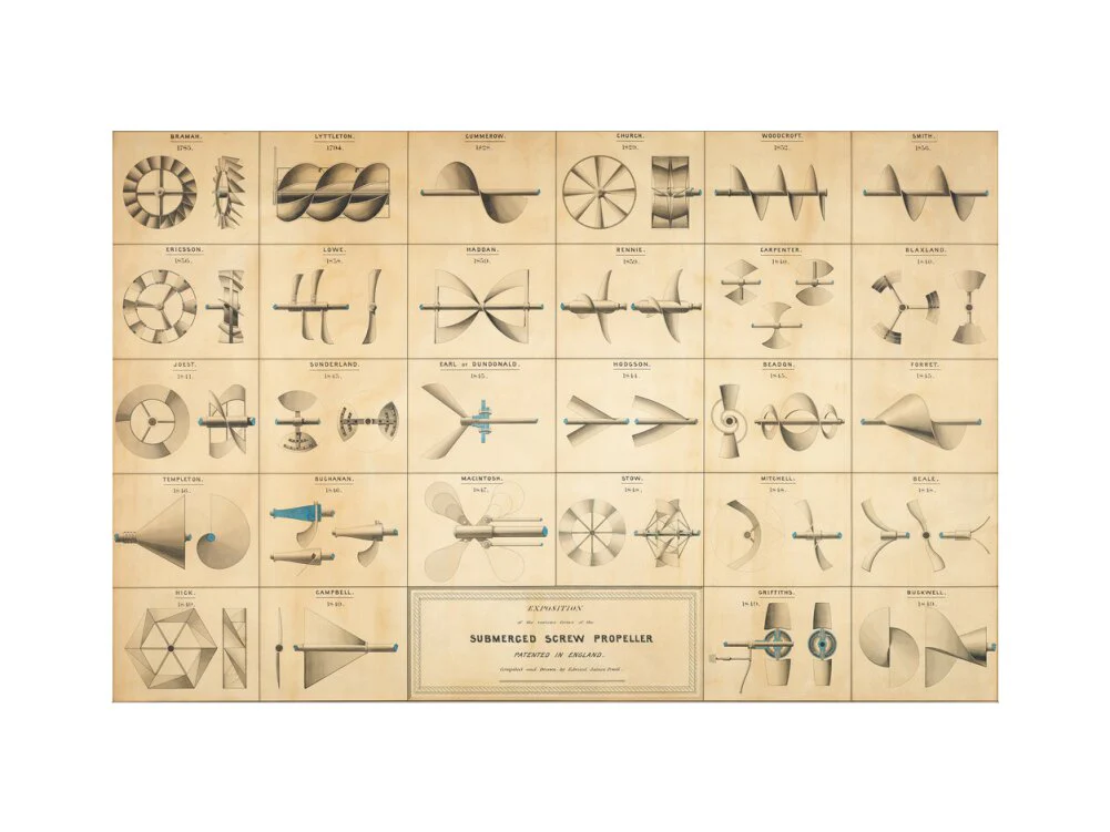 Twenty eight drawings of screw propellers, drawn by Edward J. Powell - Image 45