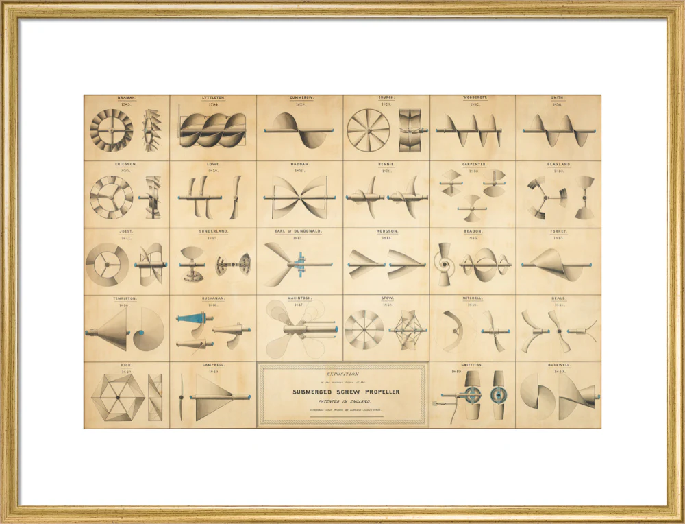 Twenty eight drawings of screw propellers, drawn by Edward J. Powell - Image 53
