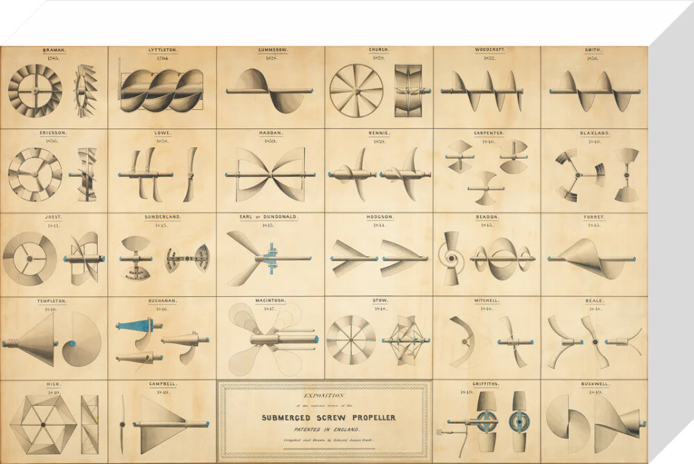 Twenty eight drawings of screw propellers, drawn by Edward J. Powell - Image 64