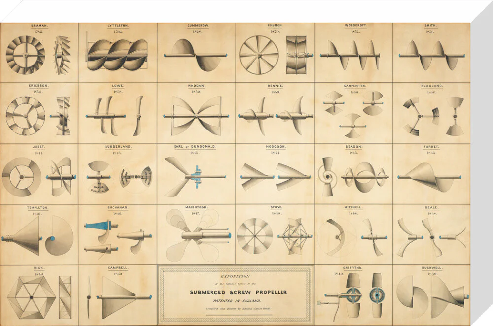 Twenty eight drawings of screw propellers, drawn by Edward J. Powell - Image 65