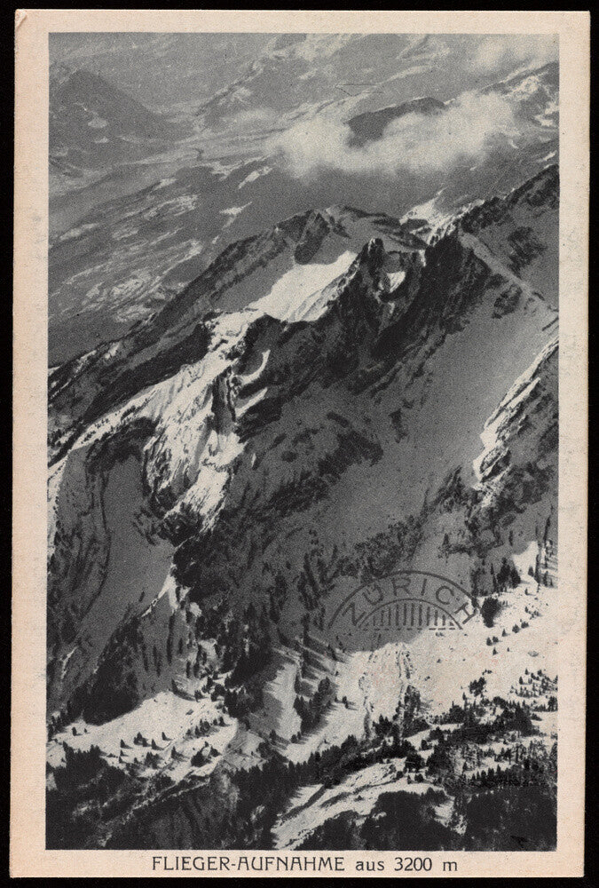 Postcard for the Flieger-Aufnahme at 3200m, 1927.