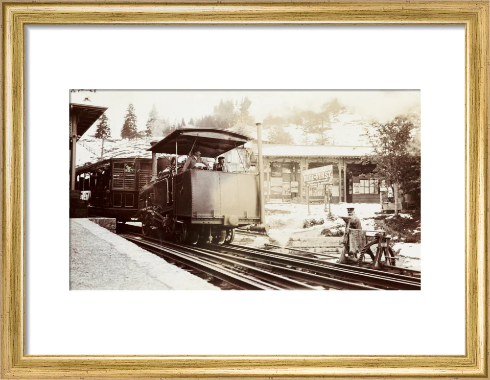 Funicular train at Rigi-First station, Switzerland, about 1912 - Image 10