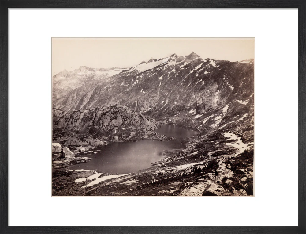 The Lake and Hospice on the Grimsel Pass, Switzerland, c 1850-1900. - Image 13