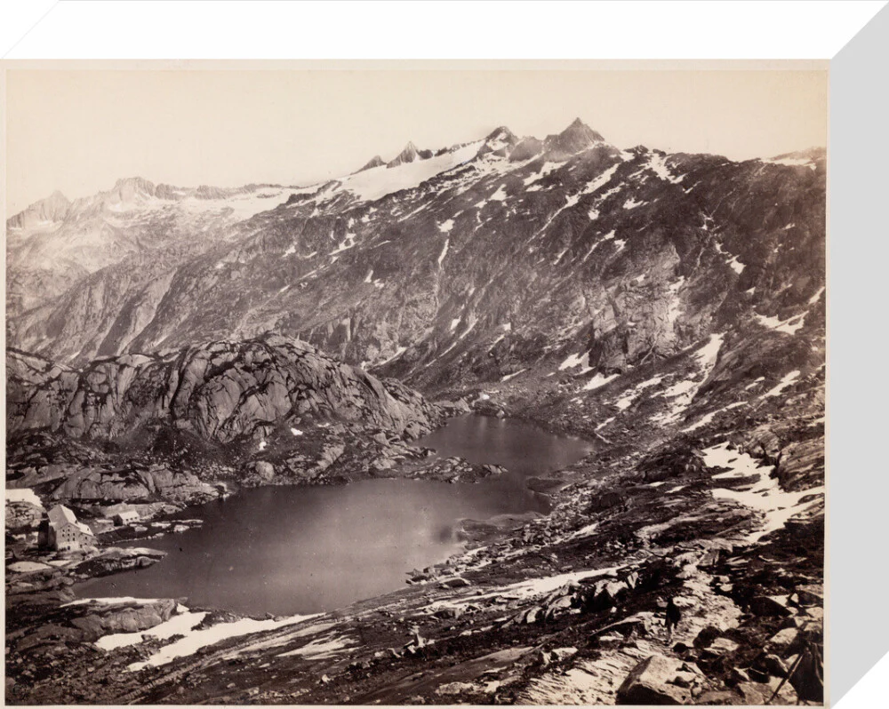 The Lake and Hospice on the Grimsel Pass, Switzerland, c 1850-1900. - Image 31