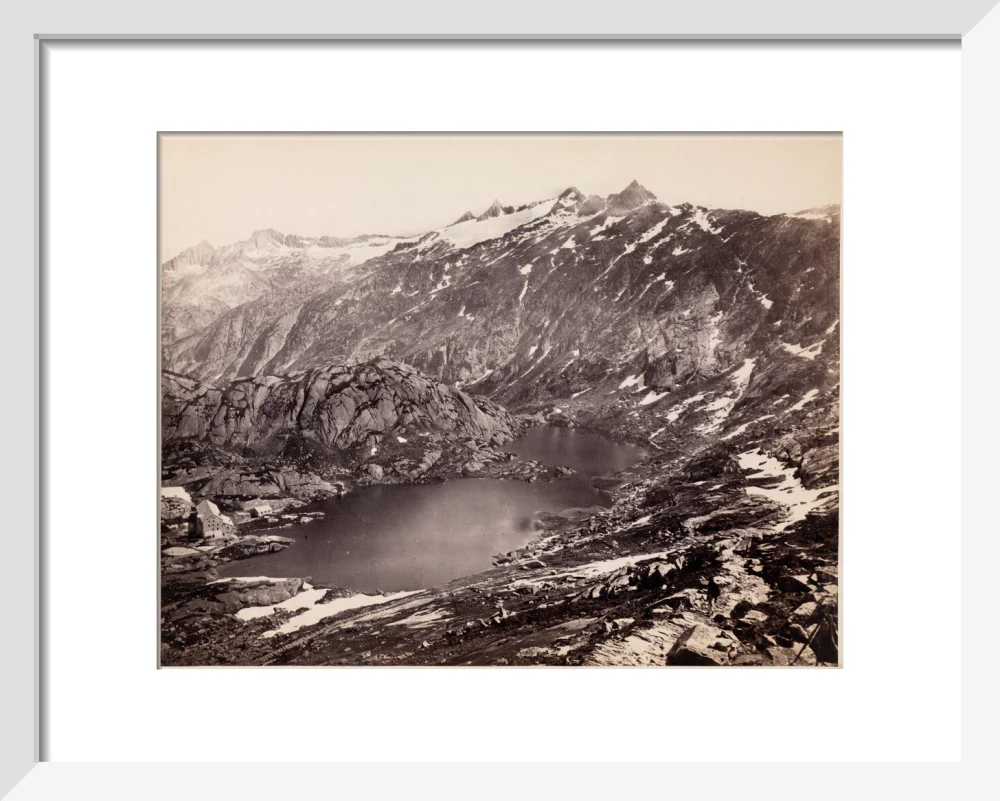 The Lake and Hospice on the Grimsel Pass, Switzerland, c 1850-1900. - Image 4