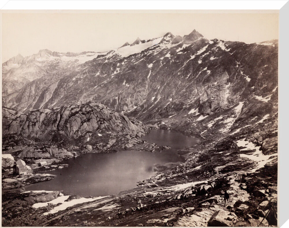 The Lake and Hospice on the Grimsel Pass, Switzerland, c 1850-1900. - Image 66