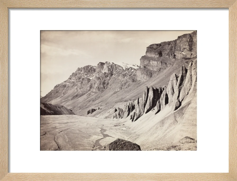 Unusual rock formations on the Spiti riverbed, India, c 1850-1900. - Image 11