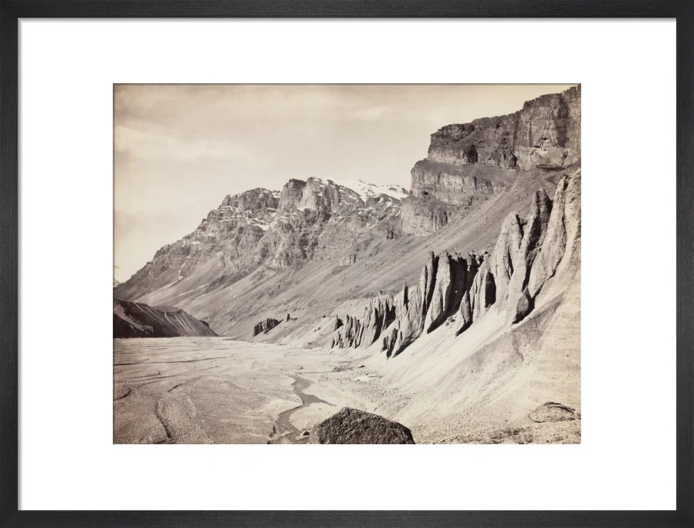 Unusual rock formations on the Spiti riverbed, India, c 1850-1900. - Image 13