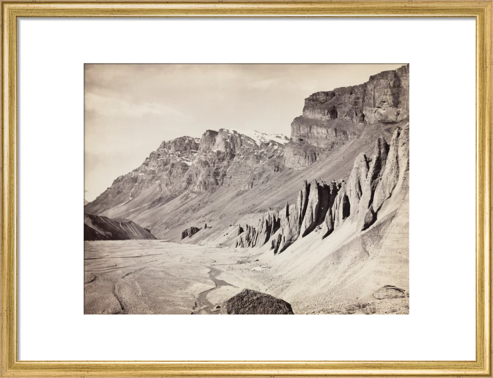 Unusual rock formations on the Spiti riverbed, India, c 1850-1900. - Image 15