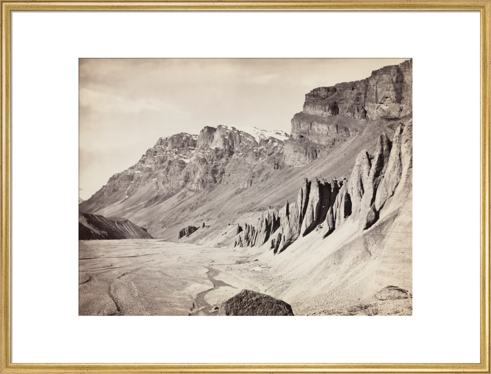 Unusual rock formations on the Spiti riverbed, India, c 1850-1900. - Image 25