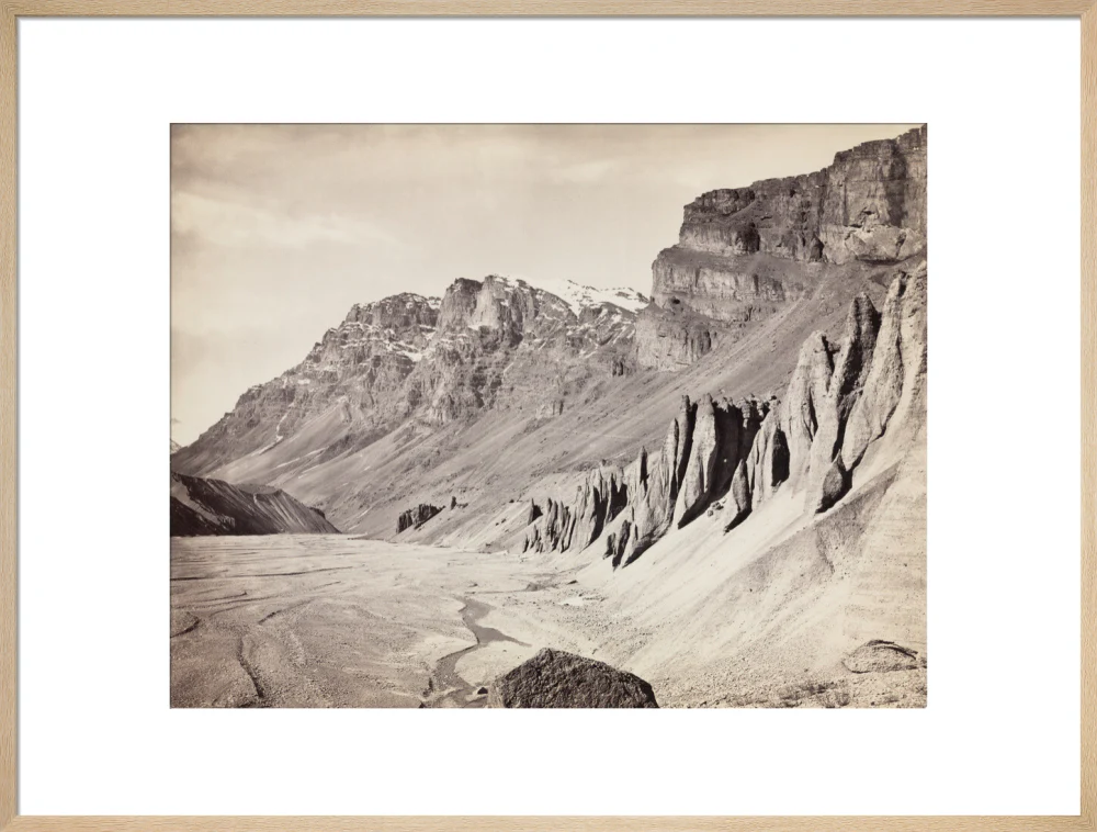 Unusual rock formations on the Spiti riverbed, India, c 1850-1900. - Image 26
