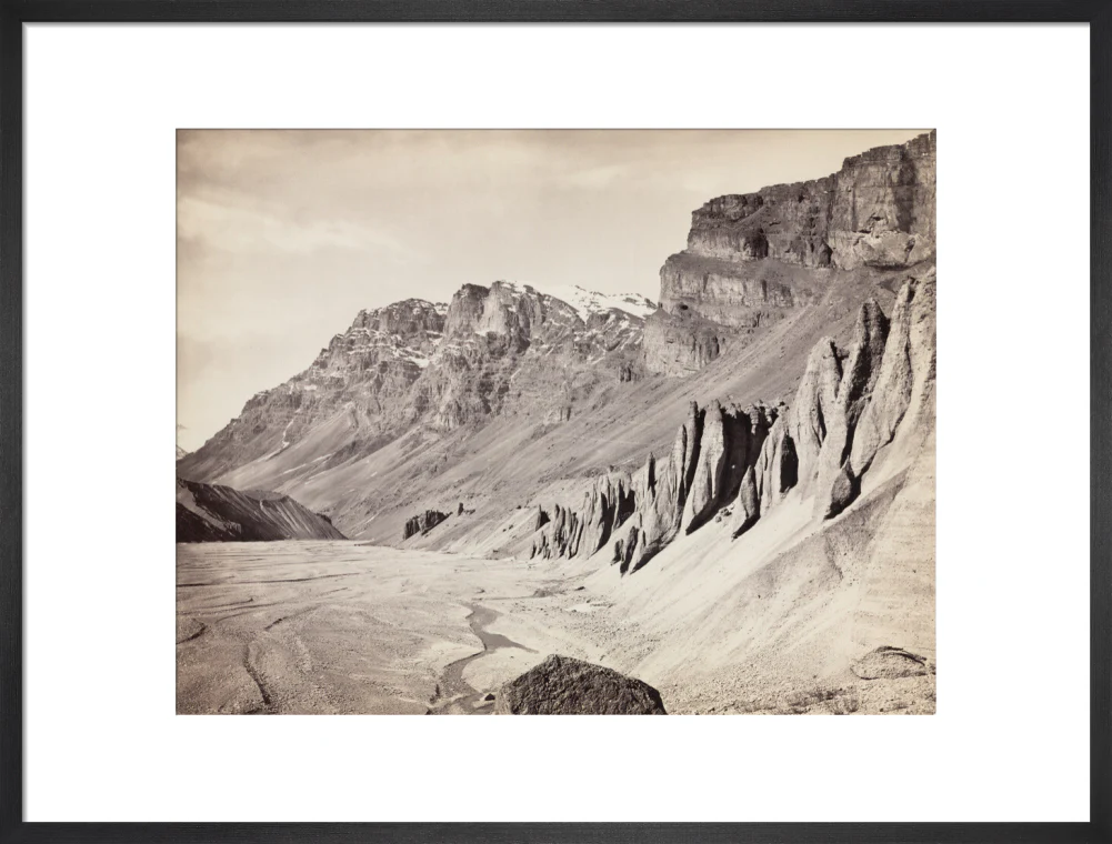 Unusual rock formations on the Spiti riverbed, India, c 1850-1900. - Image 51