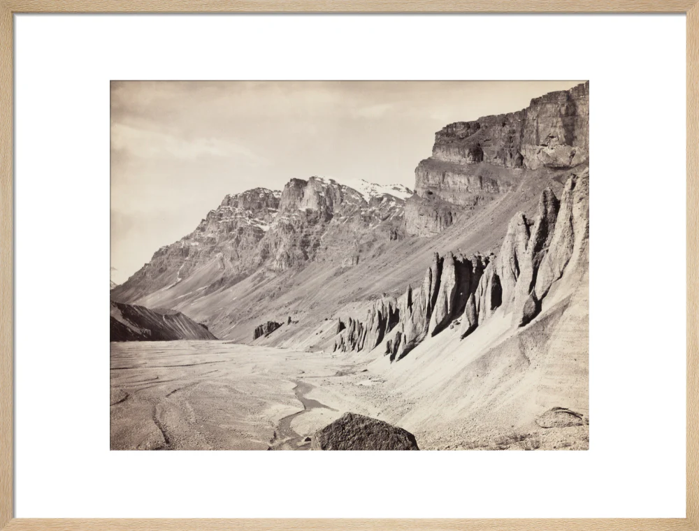Unusual rock formations on the Spiti riverbed, India, c 1850-1900. - Image 54
