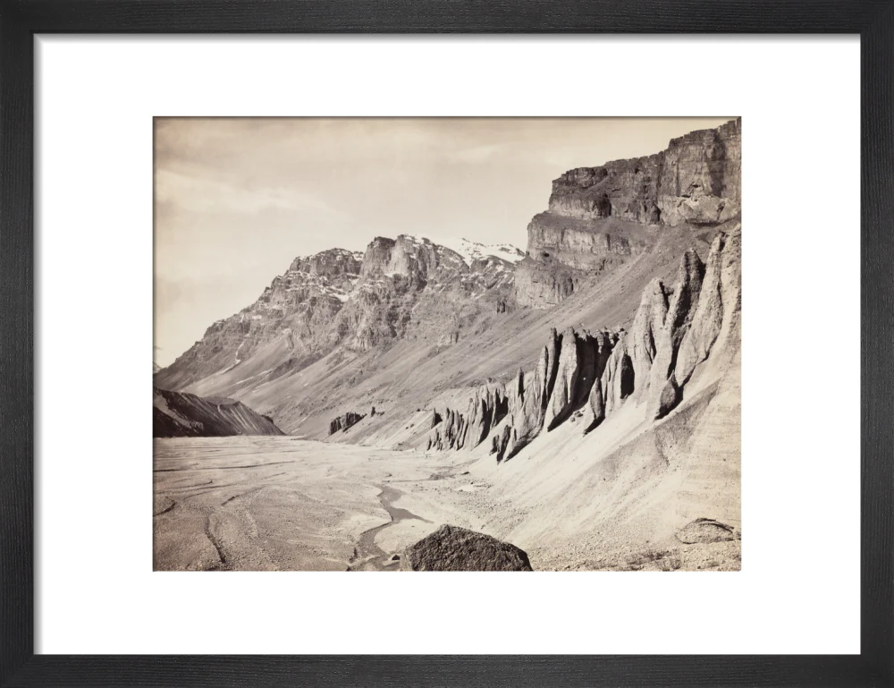 Unusual rock formations on the Spiti riverbed, India, c 1850-1900. - Image 8