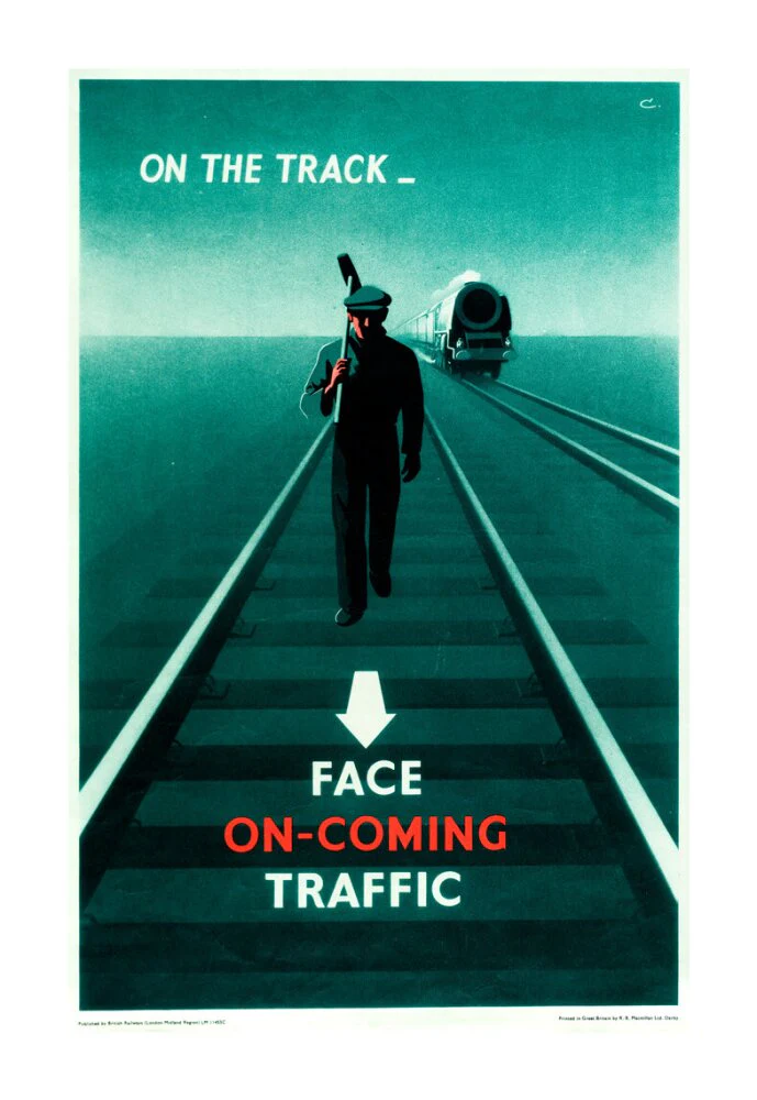 Safety poster - Face on-coming traffic, 1960. - Image 30