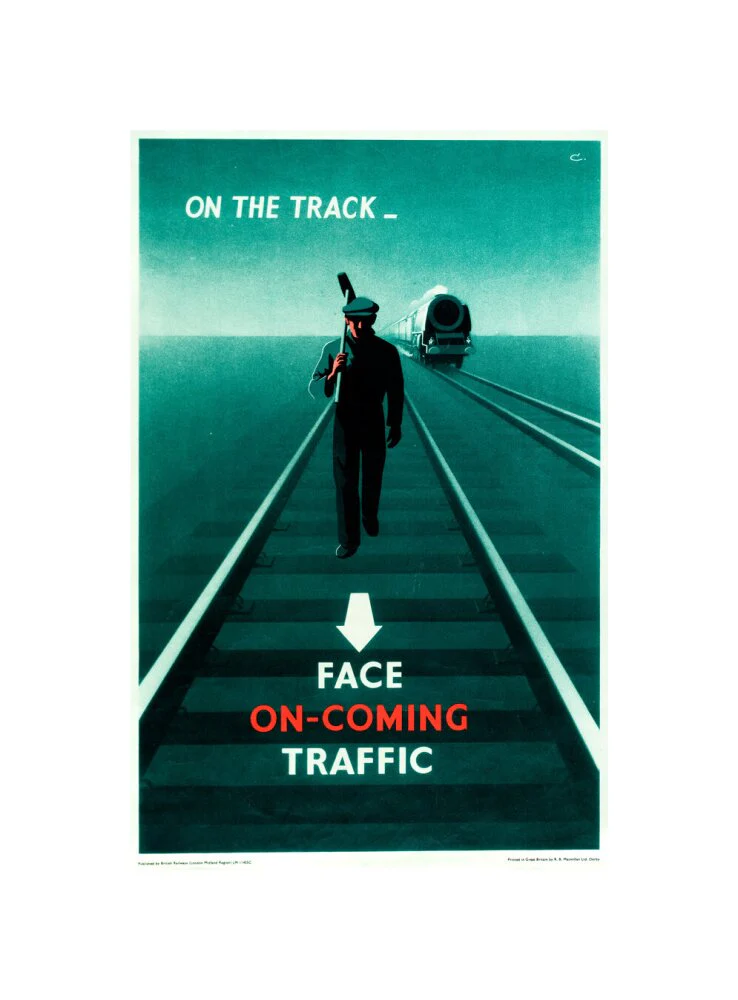 Safety poster - Face on-coming traffic, 1960. - Image 60