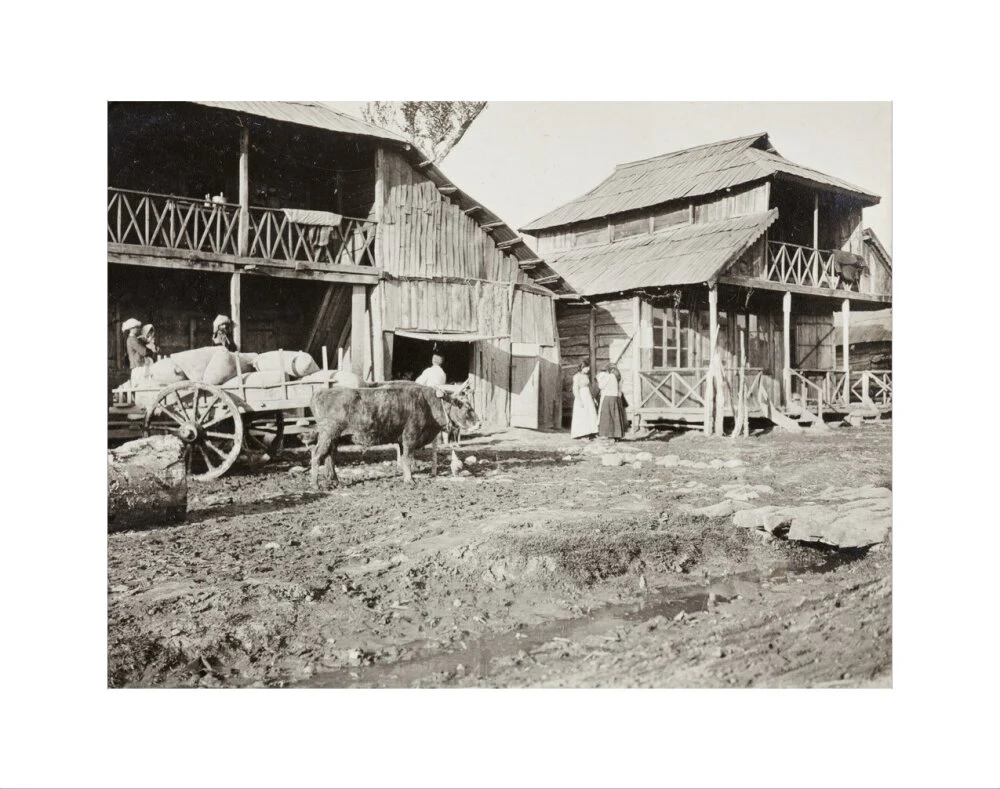 Black and white photograph entitled 'Typical Caucasian Houses' - Image 2