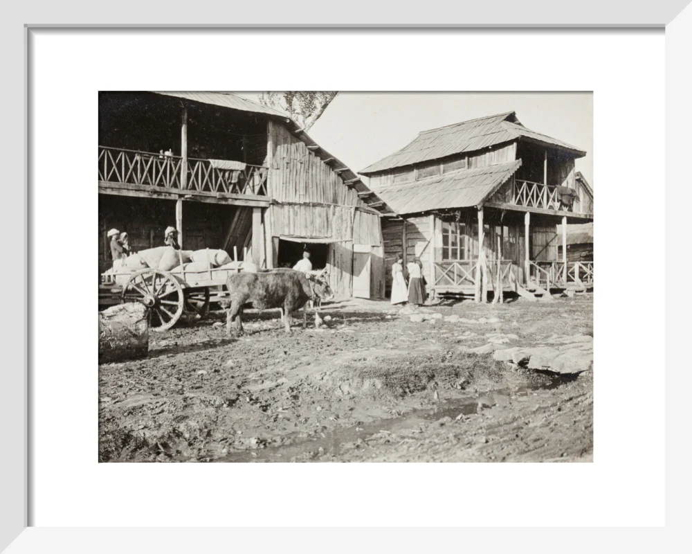 Black and white photograph entitled 'Typical Caucasian Houses' - Image 37