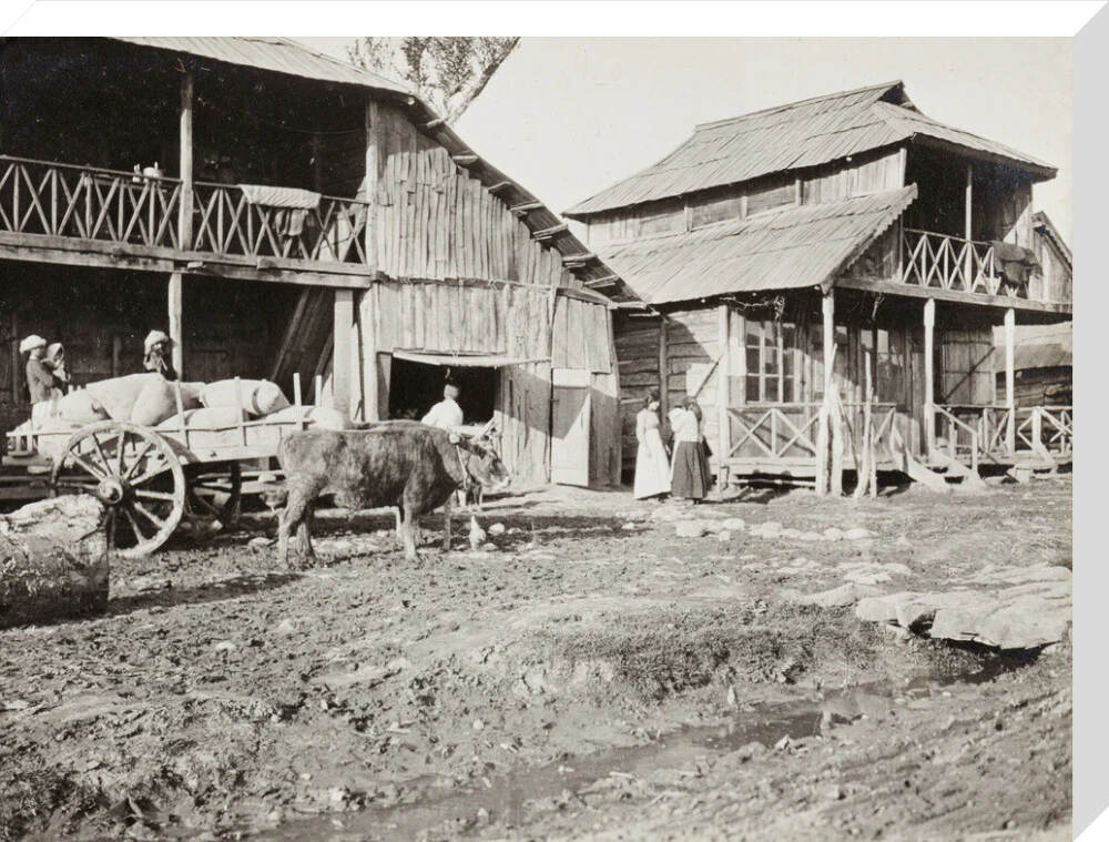 Black and white photograph entitled 'Typical Caucasian Houses' - Image 66